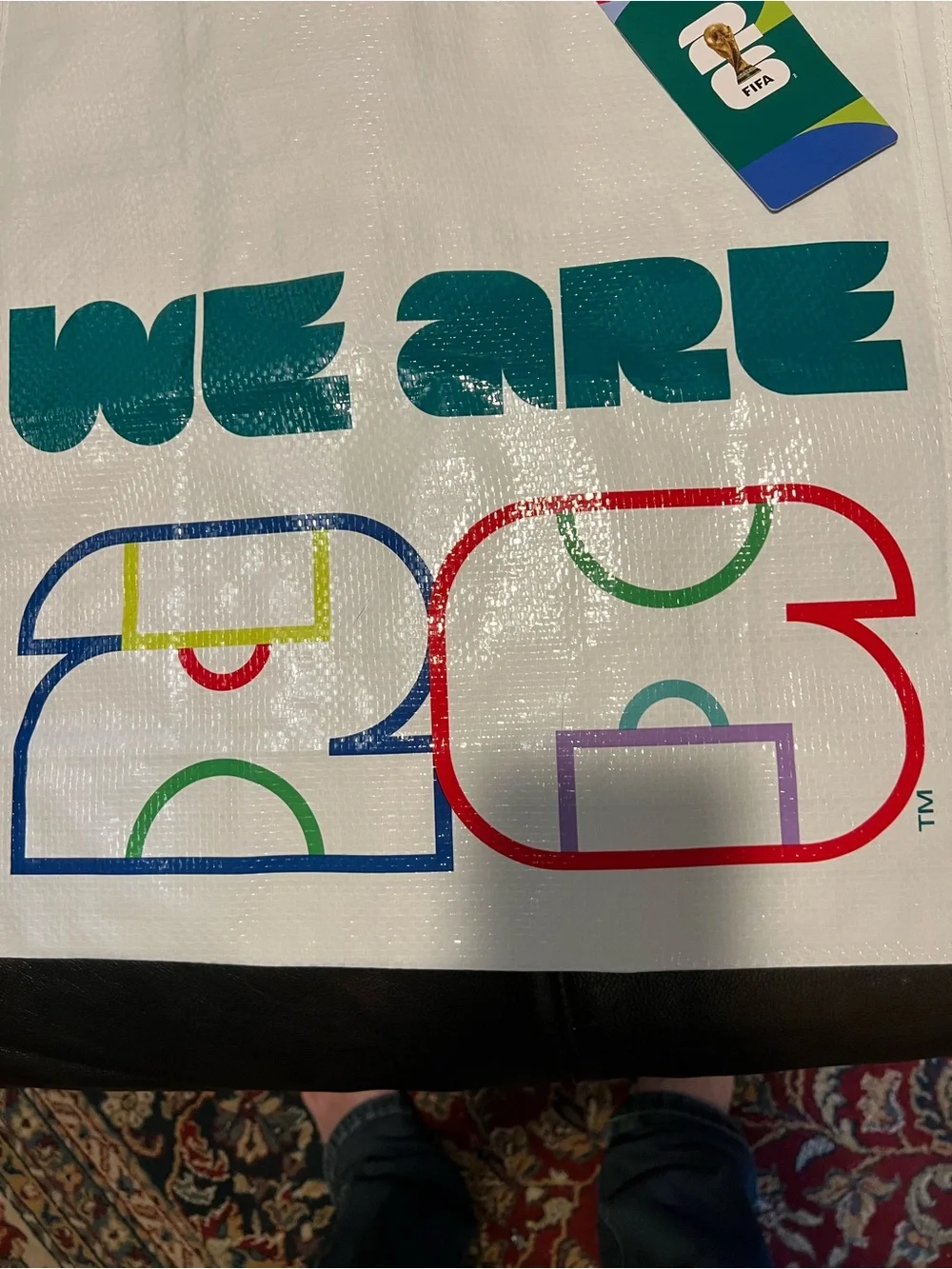 'We Are 26” FIFA official polypropylene White Reusable Tote Bag New